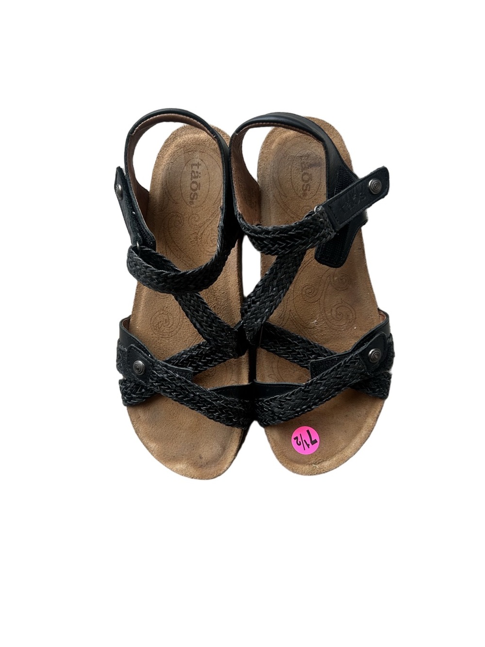 Taos Trulie Sandals Women’s size 7-7.5 EU 38 Strappy Black Wedge Boho